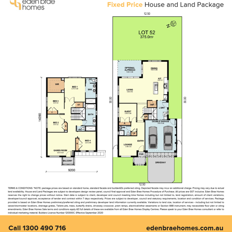 Lot 52 Aqueduct St Leppington (Floorplan)